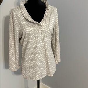 J. McLaughlin Cream Cowl Neck Top